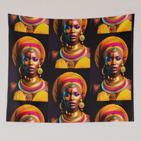 Item preview, Colorful tribal queen designed and sold by Yamy Morrell Art and Design.