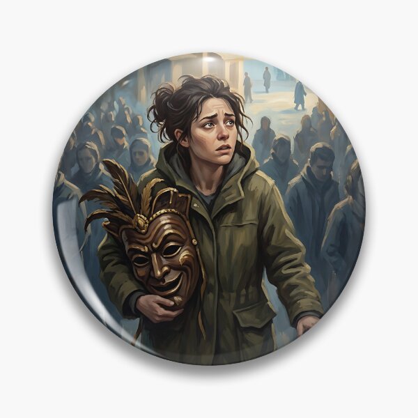 Item preview, Woman Holding Venetian Mask In Monochrome Crowd designed and sold by Michaelragheb.