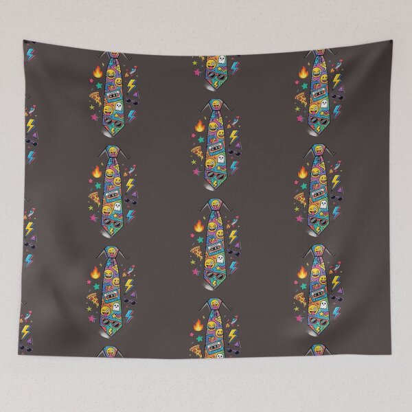 Item preview, Funny Colorful Emoji Necktie – Retro Pop Art Party Tie designed and sold by Clintora.