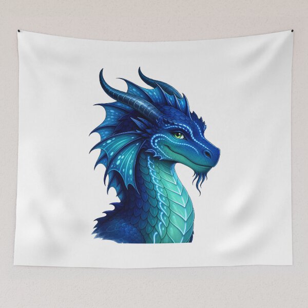 Item preview, Tsunami Head Shot Fantasy Blue Ocean Dragon  designed and sold by Rising Drake.