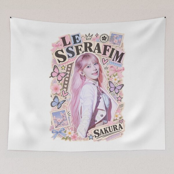 Artikelvorschau, Sakura Retro Collage | LE SSERAFIM Fanart entworfen und verkauft von Valereekmerch.