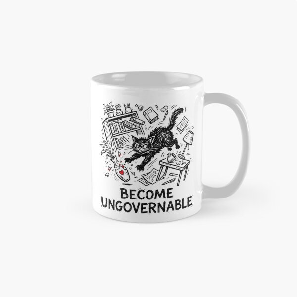 Item preview, Become Ungovernable Funny Rebel Cat Meme Sarcastic Cute T-Shirt designed and sold by HappyHarmony40.
