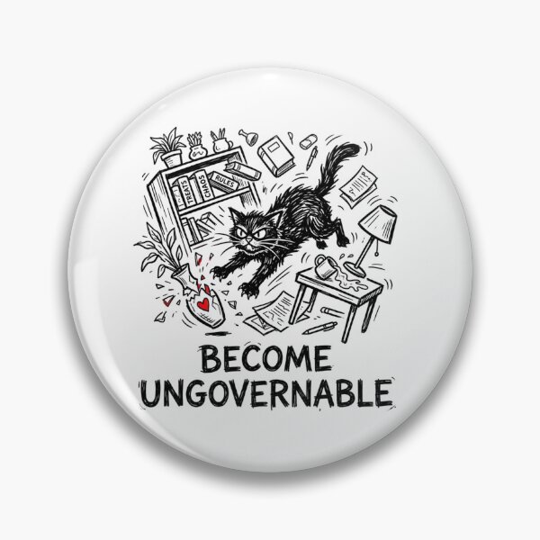 Item preview, Become Ungovernable Funny Rebel Cat Meme Sarcastic Cute T-Shirt designed and sold by HappyHarmony40.