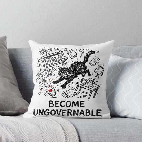 Item preview, Become Ungovernable Funny Rebel Cat Meme Sarcastic Cute T-Shirt designed and sold by HappyHarmony40.