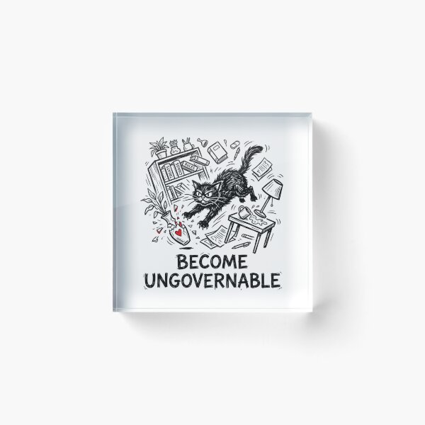 Item preview, Become Ungovernable Funny Rebel Cat Meme Sarcastic Cute T-Shirt designed and sold by HappyHarmony40.