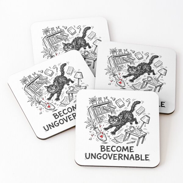 Item preview, Become Ungovernable Funny Rebel Cat Meme Sarcastic Cute T-Shirt designed and sold by HappyHarmony40.