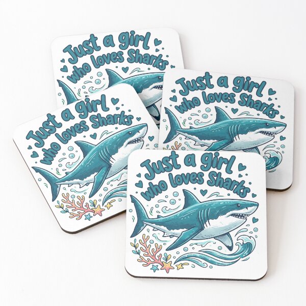Item preview, Just A Girl Who Loves Sharks | Cute Marine Life & Ocean Art designed and sold by Polaris Bear.