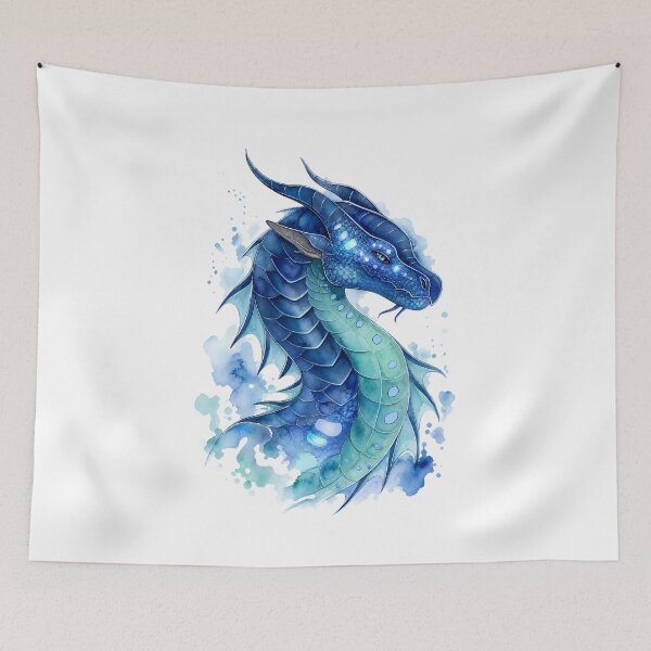 Item preview, Tsunami Head Shot Fantasy Blue Ocean Dragon  designed and sold by Rising Drake.