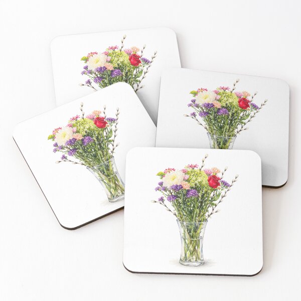 Item preview, Colorful Spring Flower Bouquet Watercolor Botanical Art designed and sold by Shew Gallery.