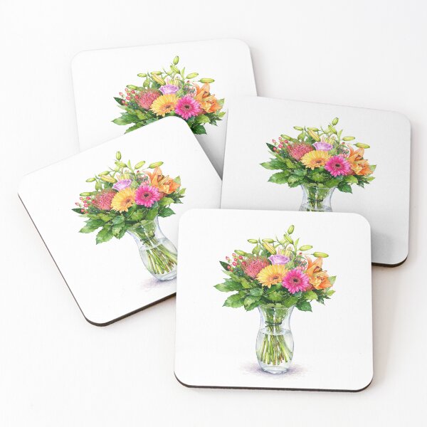 Item preview, Colorful Lily and Gerbera Daisy Watercolor Floral Bouquet designed and sold by Shew Gallery.