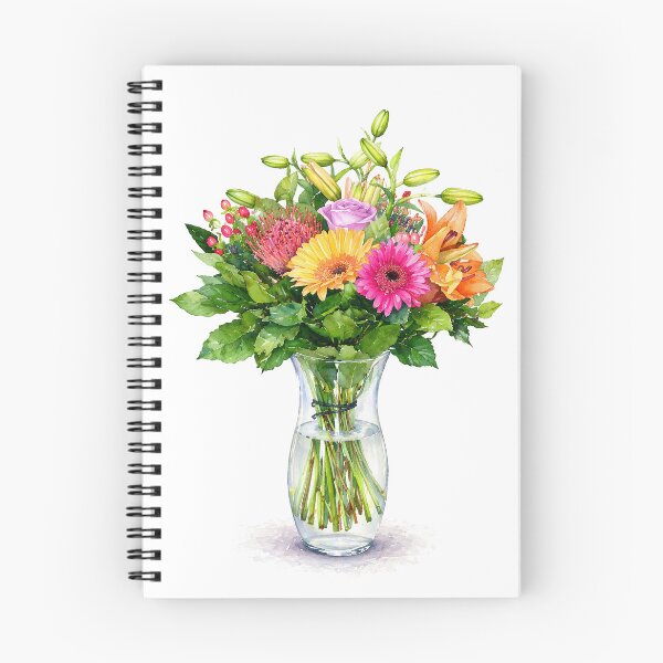 Item preview, Colorful Lily and Gerbera Daisy Watercolor Floral Bouquet designed and sold by Shew Gallery.