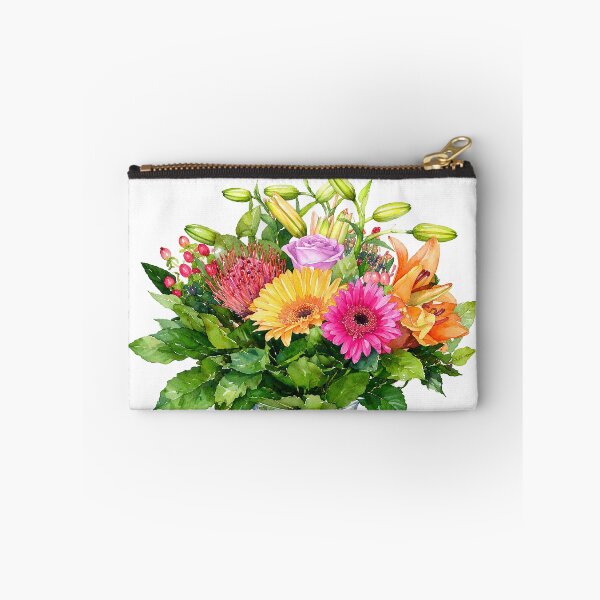 Item preview, Colorful Lily and Gerbera Daisy Watercolor Floral Bouquet designed and sold by Shew Gallery.