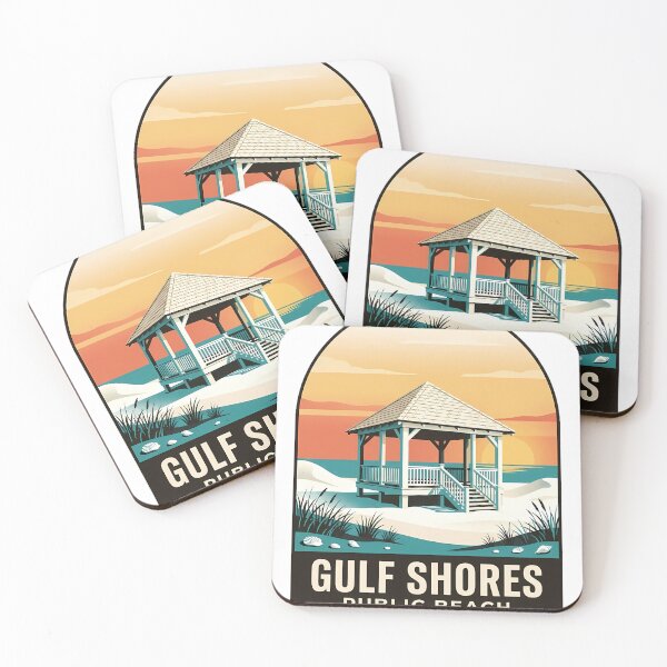 Item preview, Gulf Shores Public Beach Pavilion Alabama Vintage Travel Badge Sticker designed and sold by DetourDgn.