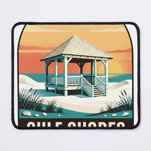 Item preview, Gulf Shores Public Beach Pavilion Alabama Vintage Travel Badge Sticker designed and sold by DetourDgn.