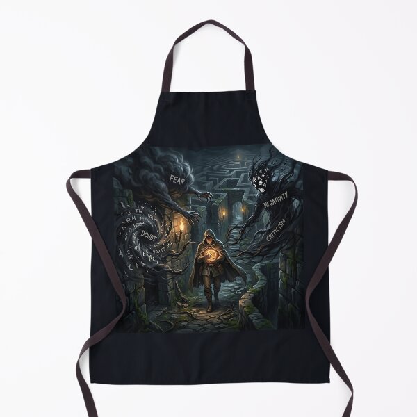 Item preview, Hooded Wanderer In Labyrinth Facing Shadow Demons designed and sold by Michaelragheb.