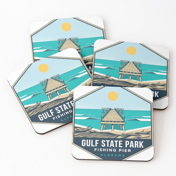 Item preview, Gulf State Park Fishing Pier Alabama Modern Badge Sticker designed and sold by DetourDgn.