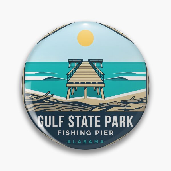 Item preview, Gulf State Park Fishing Pier Alabama Modern Badge Sticker designed and sold by DetourDgn.