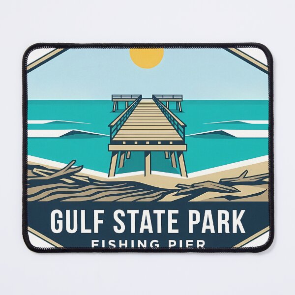 Item preview, Gulf State Park Fishing Pier Alabama Modern Badge Sticker designed and sold by DetourDgn.