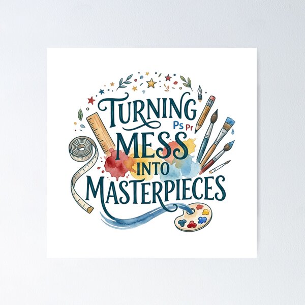 Item preview, Turning Mess into Masterpieces Funny Art Teacher & Artist Gift designed and sold by KreatoLab.