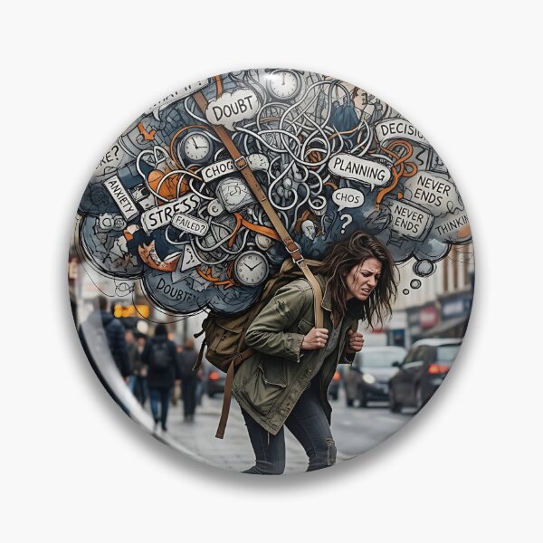 Item preview, Woman Carrying Heavy Anxiety Cloud Street Art designed and sold by Michaelragheb.