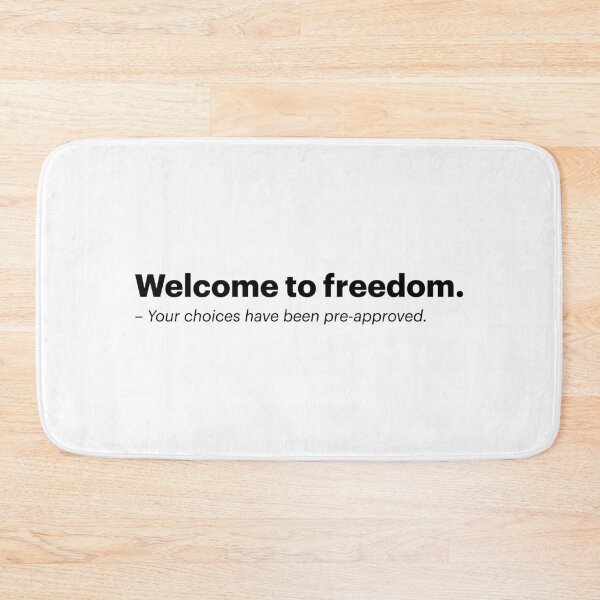 Item preview, Welcome to freedom | Orwellian AI Meme (Black text) designed and sold by STUDIO-72.