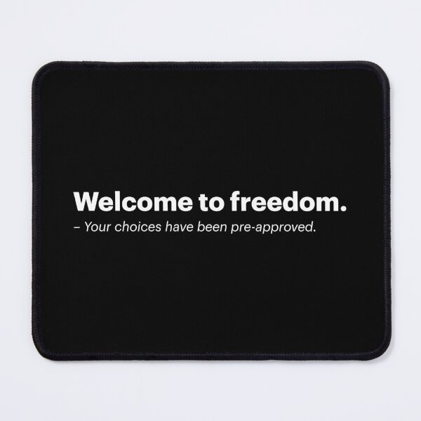 Item preview, Welcome to freedom | Orwellian AI Meme (White text) designed and sold by STUDIO-72.