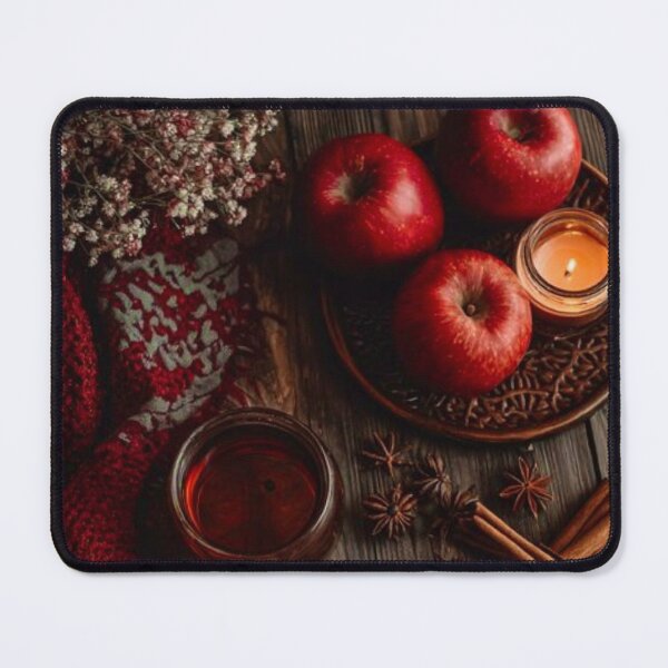 Item preview, Cozy Autumn Flatlay — Red Apples, Cinnamon, Star Anise & Candle Still Life designed and sold by LYAN-STORE.