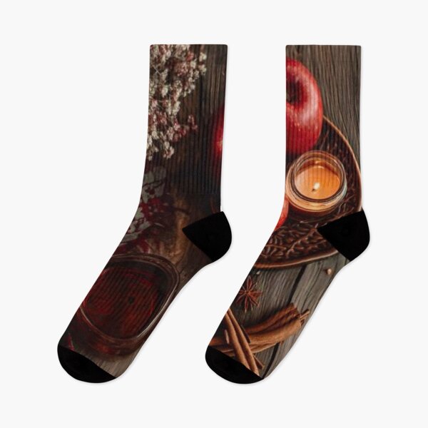Item preview, Cozy Autumn Flatlay — Red Apples, Cinnamon, Star Anise & Candle Still Life designed and sold by LYAN-STORE.