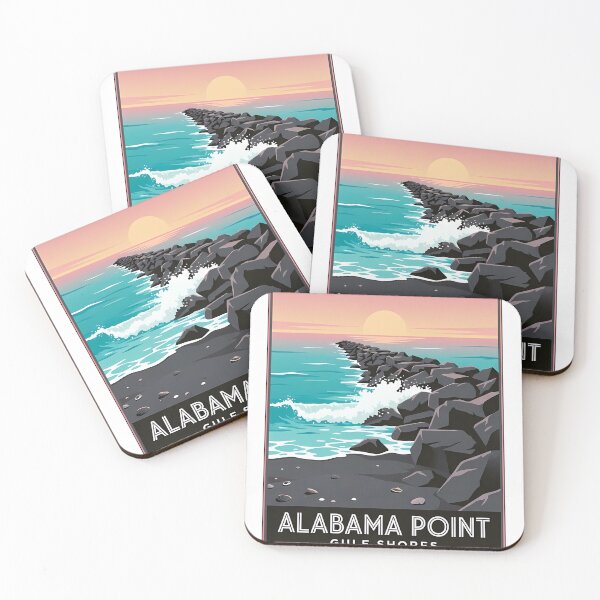 Item preview, Alabama Point Jetty Gulf Shores Sunrise Art Deco Sticker designed and sold by DetourDgn.