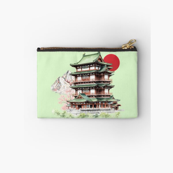 Aperçu de l'œuvre Temple japonais et montagnes créée et vendue par DOMANGA.