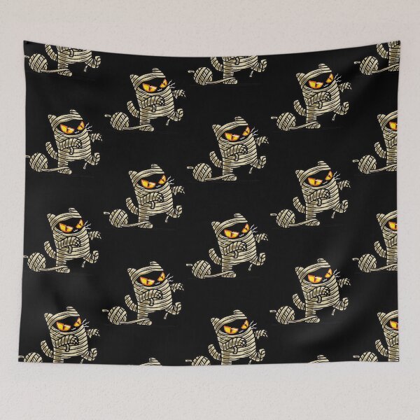 Item preview, Cute Halloween Mummy Cat Playing With Yarn Spooky Kitten Cartoon designed and sold by JapanAnimeSH2.
