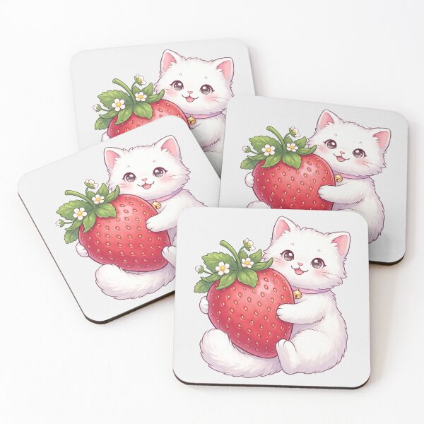 Item preview, Cute Cat and Giant Strawberry designed and sold by naragon4289.