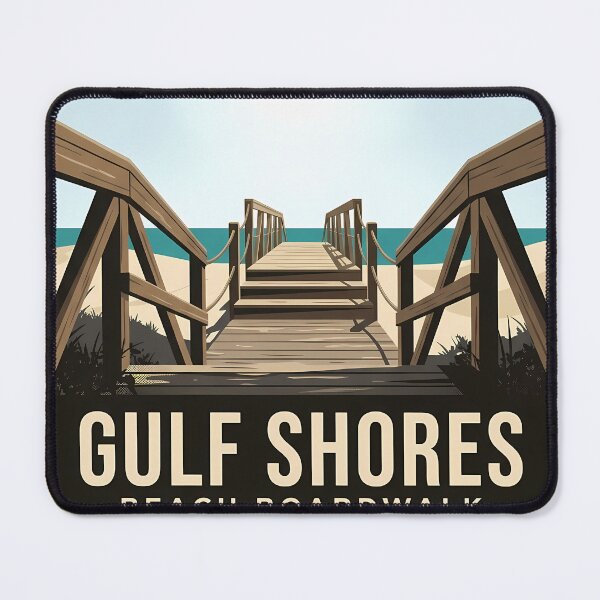 Item preview, Gulf Shores Beach Boardwalk Alabama Rounded Badge Sticker designed and sold by DetourDgn.