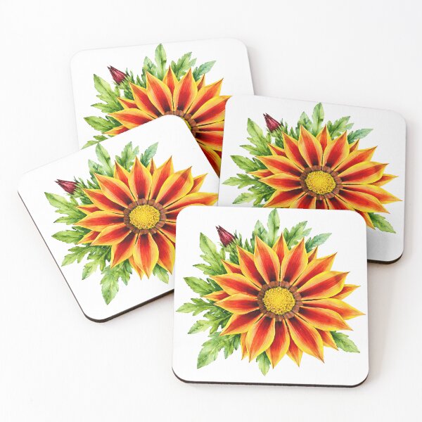 Item preview, Orange and Yellow Gazania Watercolor Botanical Art designed and sold by Shew Gallery.