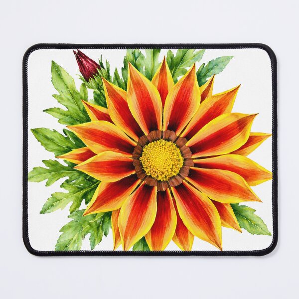 Item preview, Orange and Yellow Gazania Watercolor Botanical Art designed and sold by Shew Gallery.
