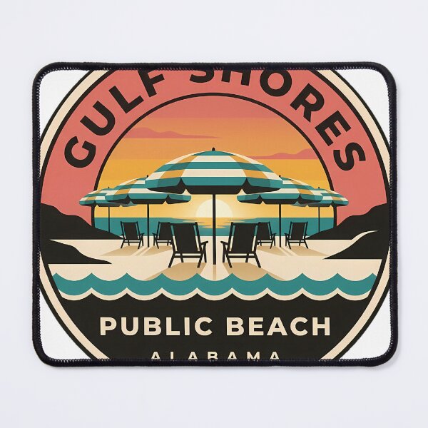 Item preview, Gulf Shores Public Beach Sunset Umbrellas Alabama Sticker designed and sold by DetourDgn.