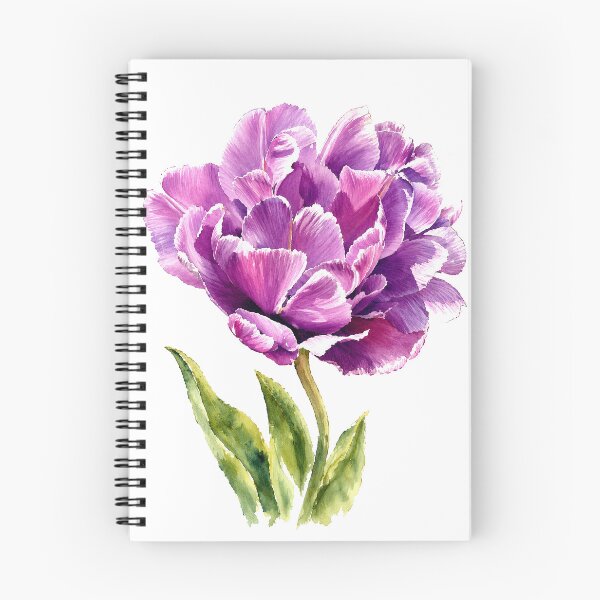 Item preview, Purple Double Tulip Watercolor Botanical Art designed and sold by Shew Gallery.