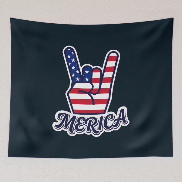 Item preview, Merica American Flag Rock Hand Design designed and sold by AnthonyQuirin.
