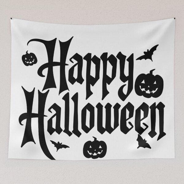 Item preview, Happy Halloween Gothic Typography — Spooky Pumpkins & Bats Lettering designed and sold by LYAN-STORE.
