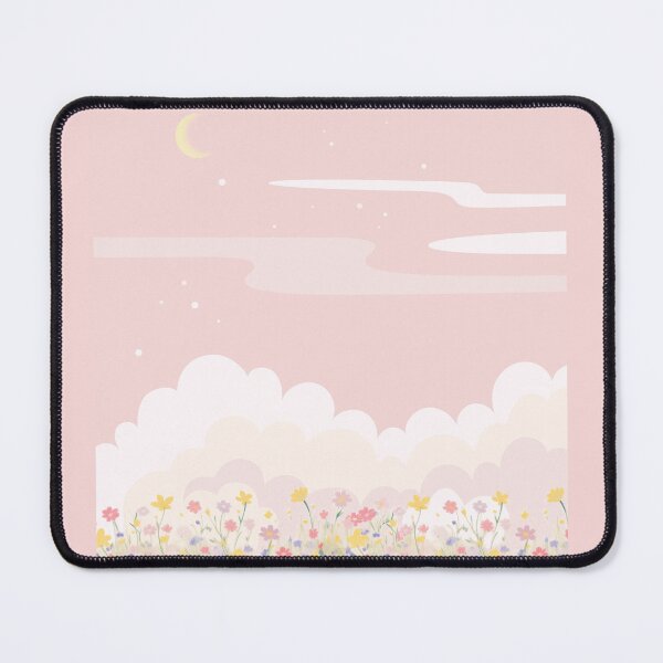 Item preview, Whimsical Pastel Pink Sky Flower Meadow Aesthetic Background designed and sold by Rehnair.