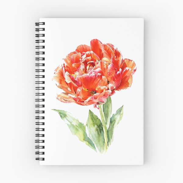 Item preview, Orange Double Tulip Watercolor Botanical Art designed and sold by Shew Gallery.