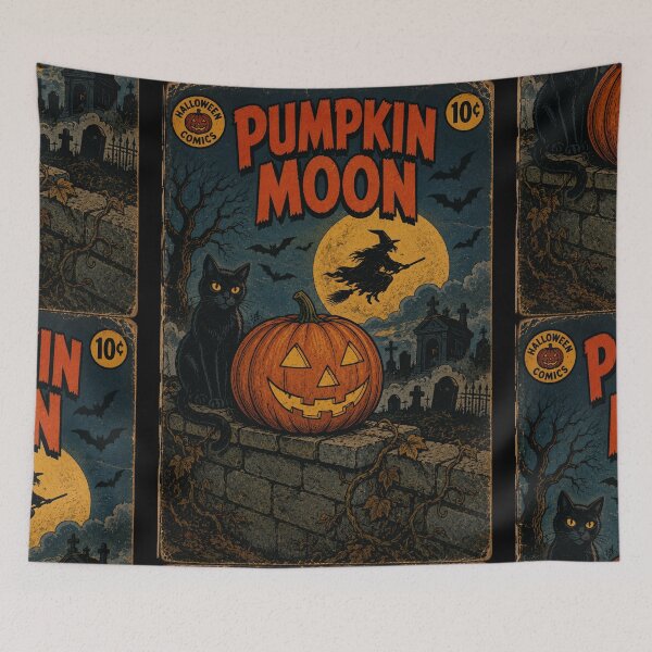 Item preview, Classic Halloween Comic Book Cover Art: Pumpkin Moon Magic designed and sold by bapupa.