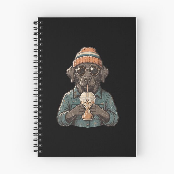 Item preview, Vintage Black Labrador Drinking Iced Coffee designed and sold by dudelinart.