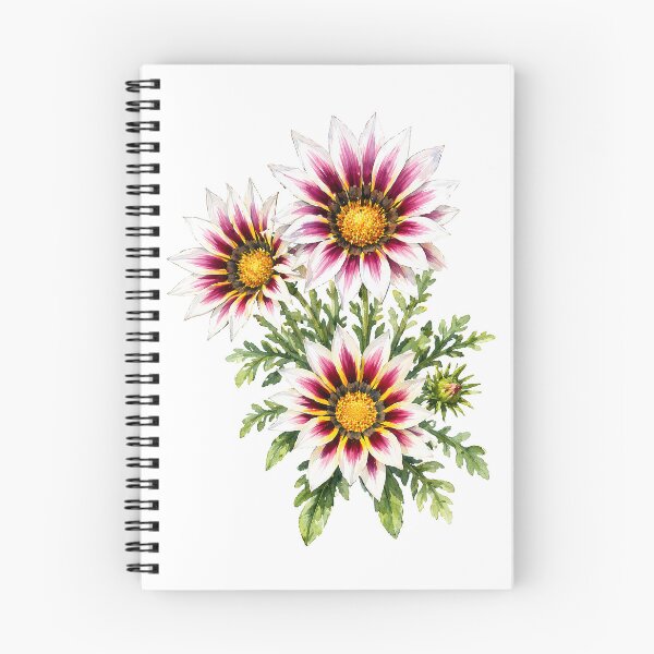 Item preview, Pink and White Gazania Watercolor Botanical Art designed and sold by Shew Gallery.