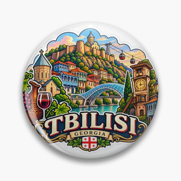 Item preview, Tbilisi Georgia Colorful Old Town Travel Sticker designed and sold by ChicClicker.