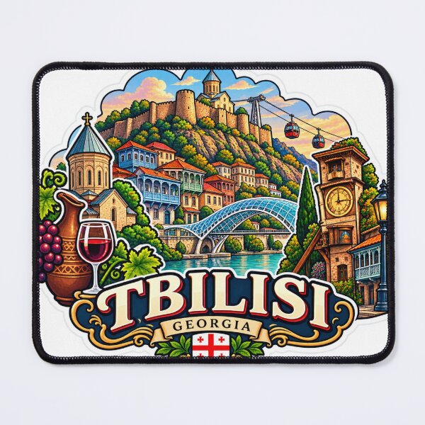 Item preview, Tbilisi Georgia Colorful Old Town Travel Sticker designed and sold by ChicClicker.