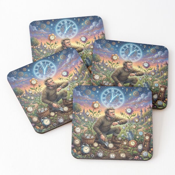 Item preview, Surreal Gardener Planting Clocks Growing Time Art designed and sold by Michaelragheb.