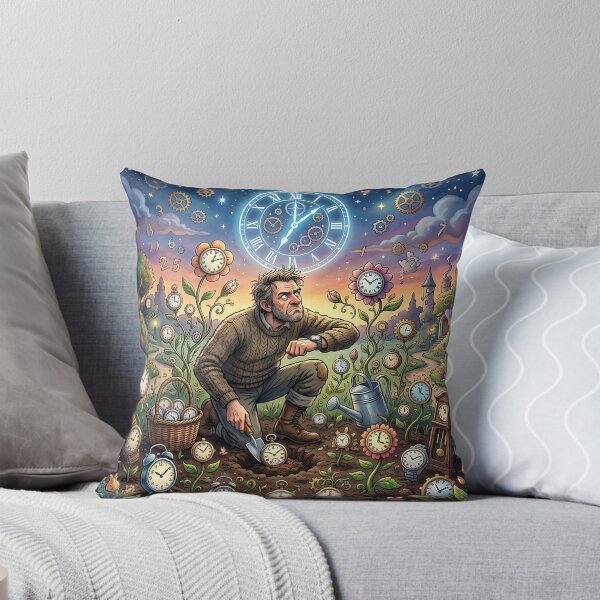 Item preview, Surreal Gardener Planting Clocks Growing Time Art designed and sold by Michaelragheb.