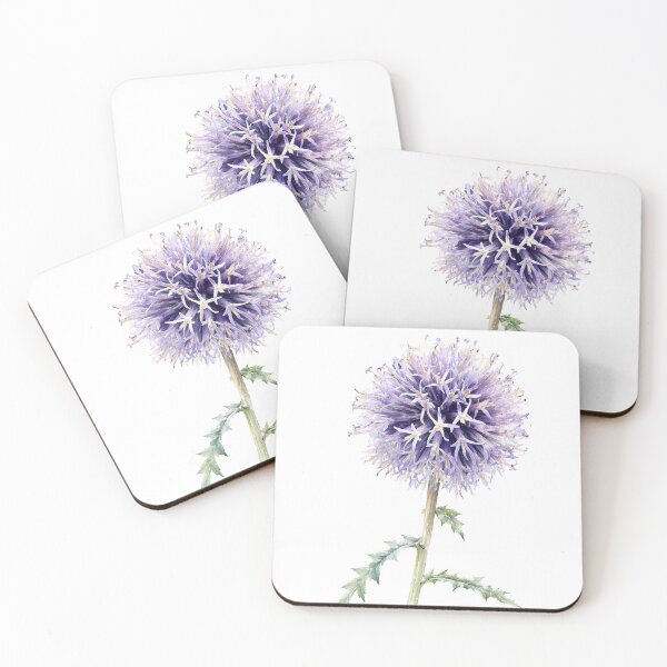 Item preview, Blue Globe Thistle Watercolor Botanical Art designed and sold by Shew Gallery.