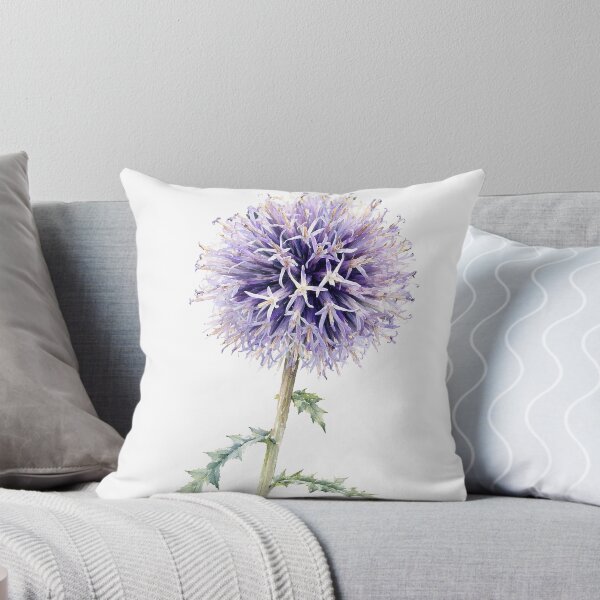 Item preview, Blue Globe Thistle Watercolor Botanical Art designed and sold by Shew Gallery.